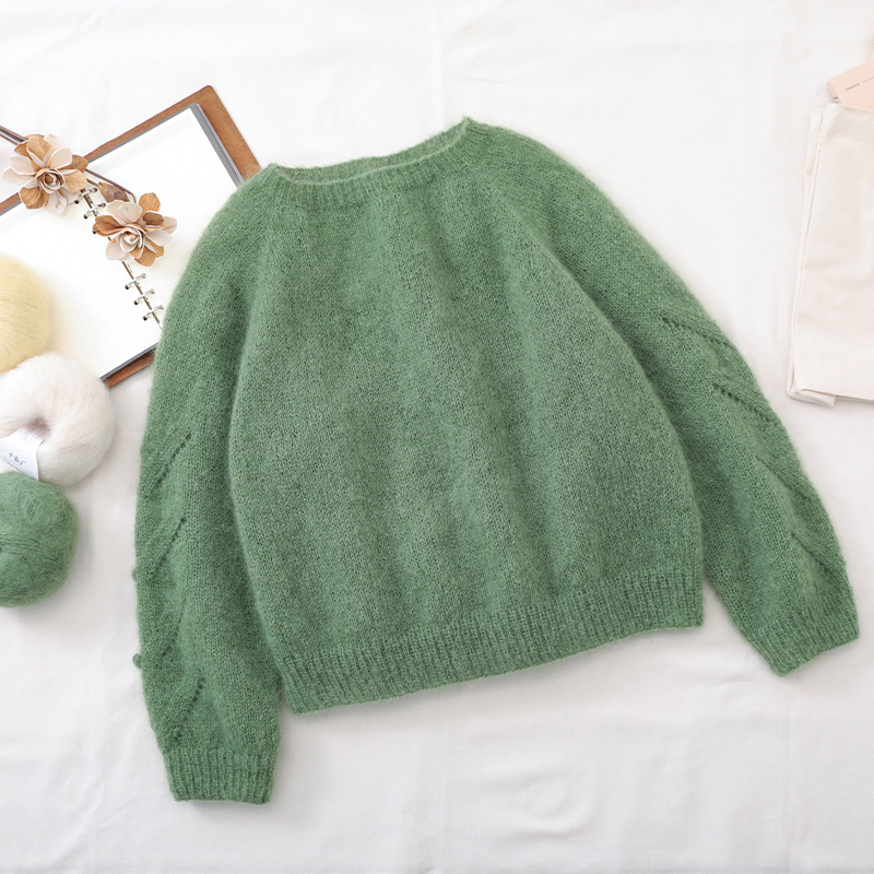 毛兒手作 降紗女士套頭毛衣材料包 棒針手工毛線編織DIY制作 風影